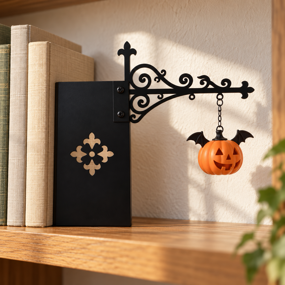 The Jack-o'-Lantern — Pumpkin Bookshelf Lantern