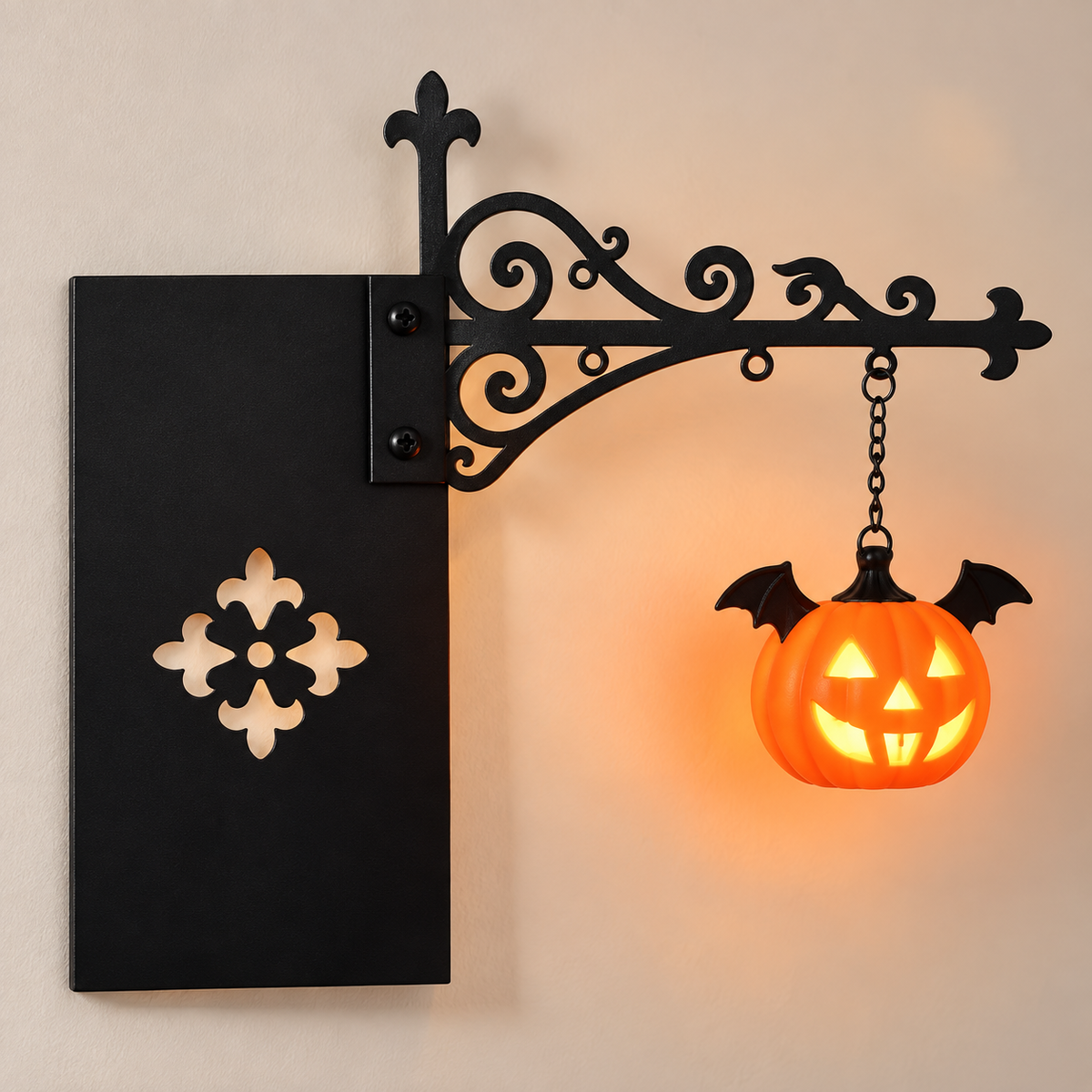 The Jack-o'-Lantern — Pumpkin Bookshelf Lantern
