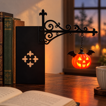 The Jack-o'-Lantern — Pumpkin Bookshelf Lantern