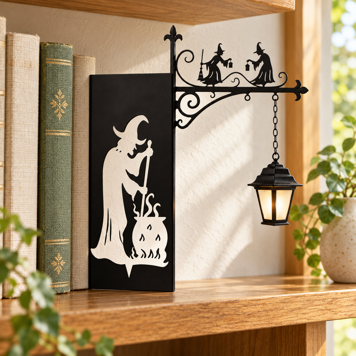 The Witch & Cauldron — Witch Bookshelf Lantern